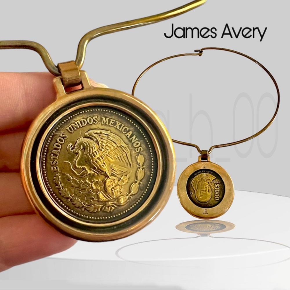 James Avery Mexican peso bronze necklace HIGHLY RARE & COLLECTIBLE